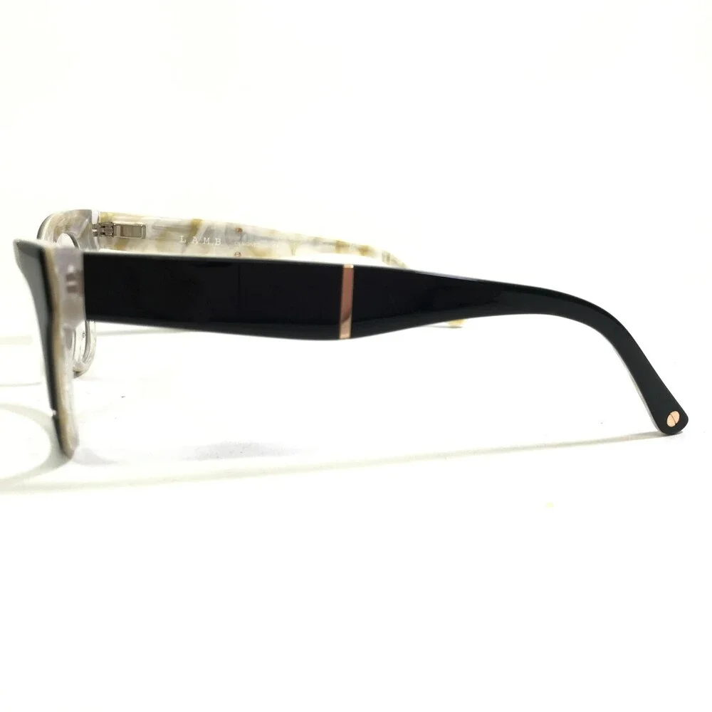L.A.M.B Eyeglasses Frames LA067 BLK Black Ivory Horn Cat Eye Full RIm 51-19-140